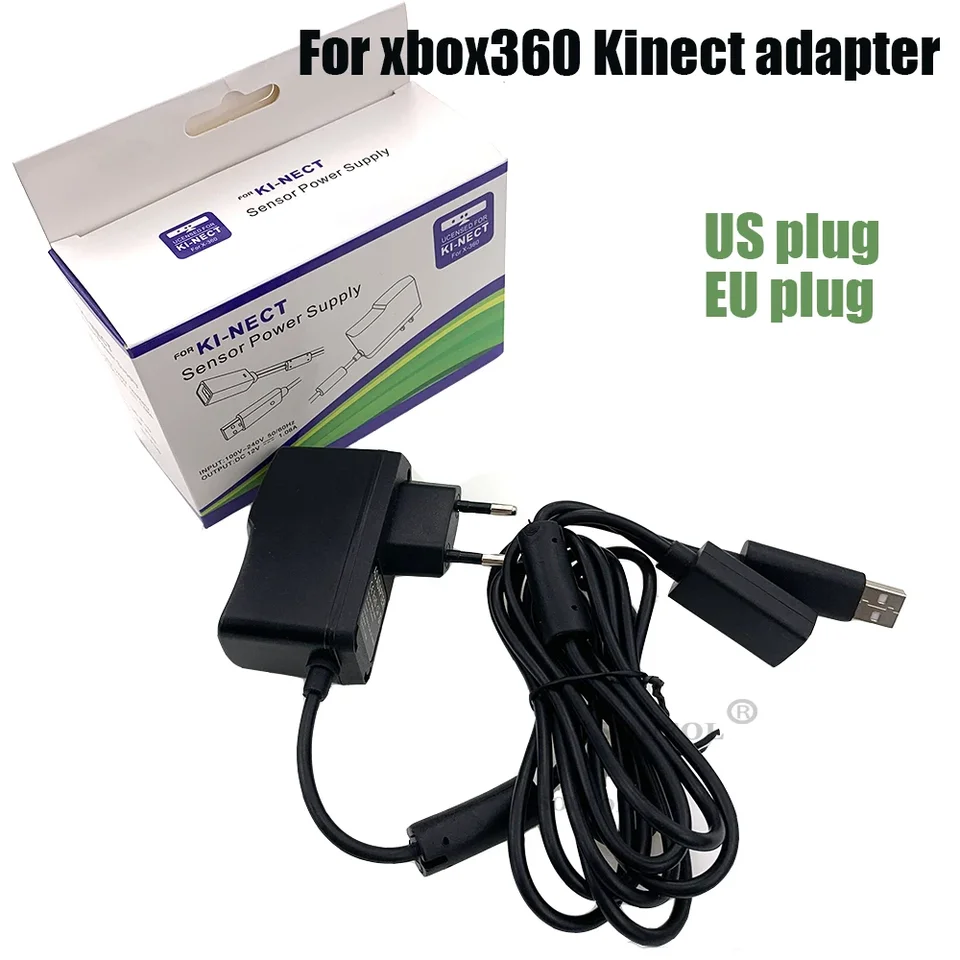 AC 100V-240V Power Dodávka EÚ/US Plug Adapter USB nabíjacie nabíjačka pre Microsoft pre Xbox 360 Kinect Sensor Dropshipping