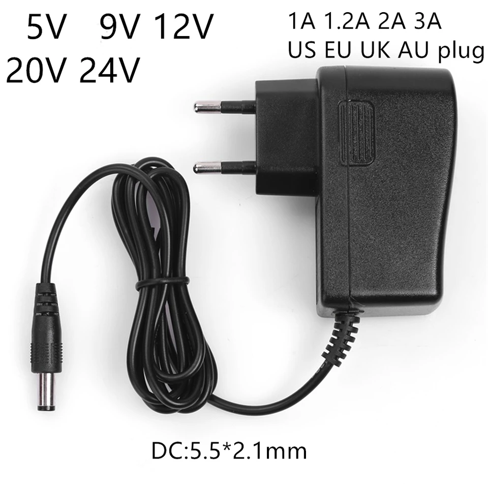AC 110-240V DC 5V 12V 20V 24V 1A 1.2a 2a 3a Univerzálny napájací adaptér Dodávkový nabíjačku EU US pre LED svetlo prúžky CCTV