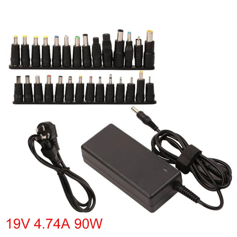 AC 19V 4.74a 90 W notebookový napájací adaptér Dodávkový nabíjač nabíjača pre Acer ASUS Dell HP Lenovo Samsung Toshiba 18.5V 19,5V 20V