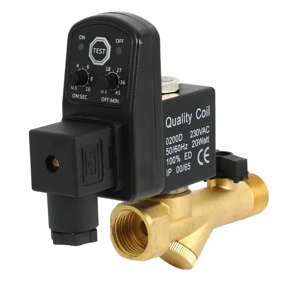 AC 220V 1/2INCH Elektronický načasovaný 2way vzduchový kompresorový plynový nádrž Automatický odtokový ventil