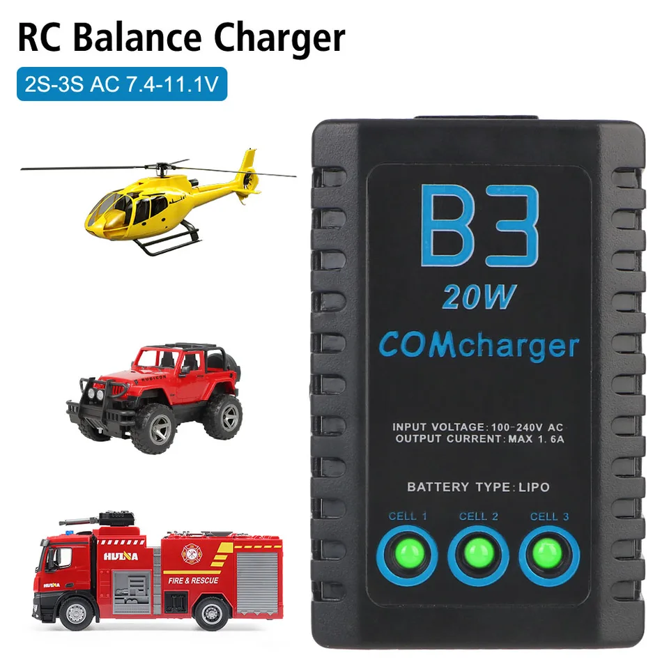 AC 7.4-11.1V 20W 2S-3S RC Balance nabíjačka LiP LED svetlá LED pre RC CAR HRICOPTER KOMPACT EUC nabíjačky EÚ EU