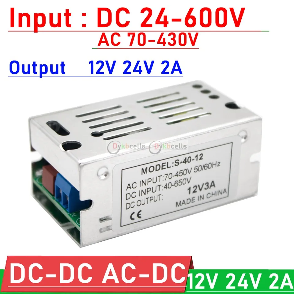 AC DC až DC 24-600V až 12V 24V 2A Buck Converter Regulator Switching Power Dodávka AC 110V 220V 380V 36V 48V 60V 72V 84V