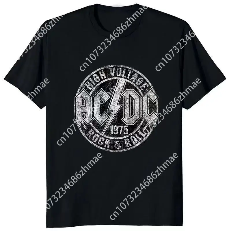 AC vysoké napätie 1975 DC Black Men Tir Tirt Hot Sale letné krátke rukávy Cool hip hopu streetwear tričko Tričt