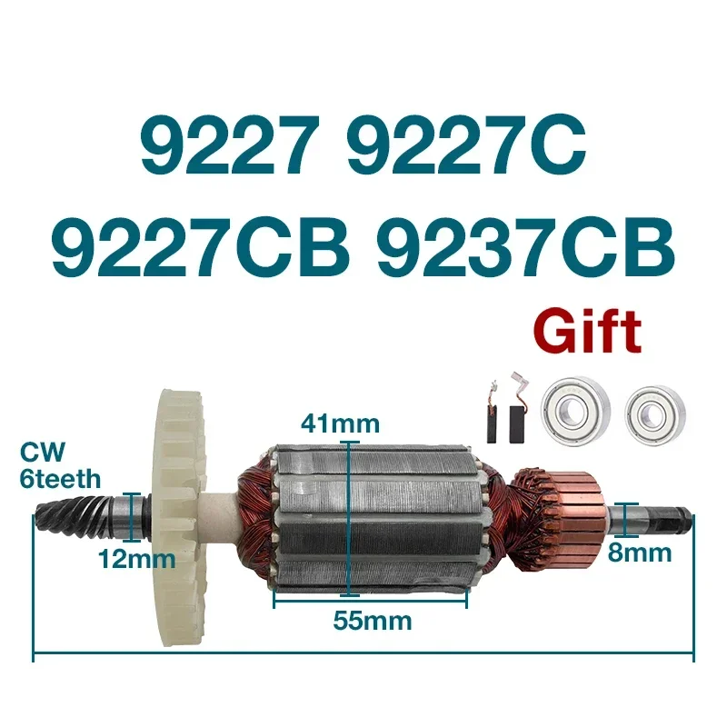 AC220-240V armatúra pre Makita 9227 9227CB 9237CB 9227C Sander Power Náradie kotvy Rotor Rotor Výmena príslušenstva