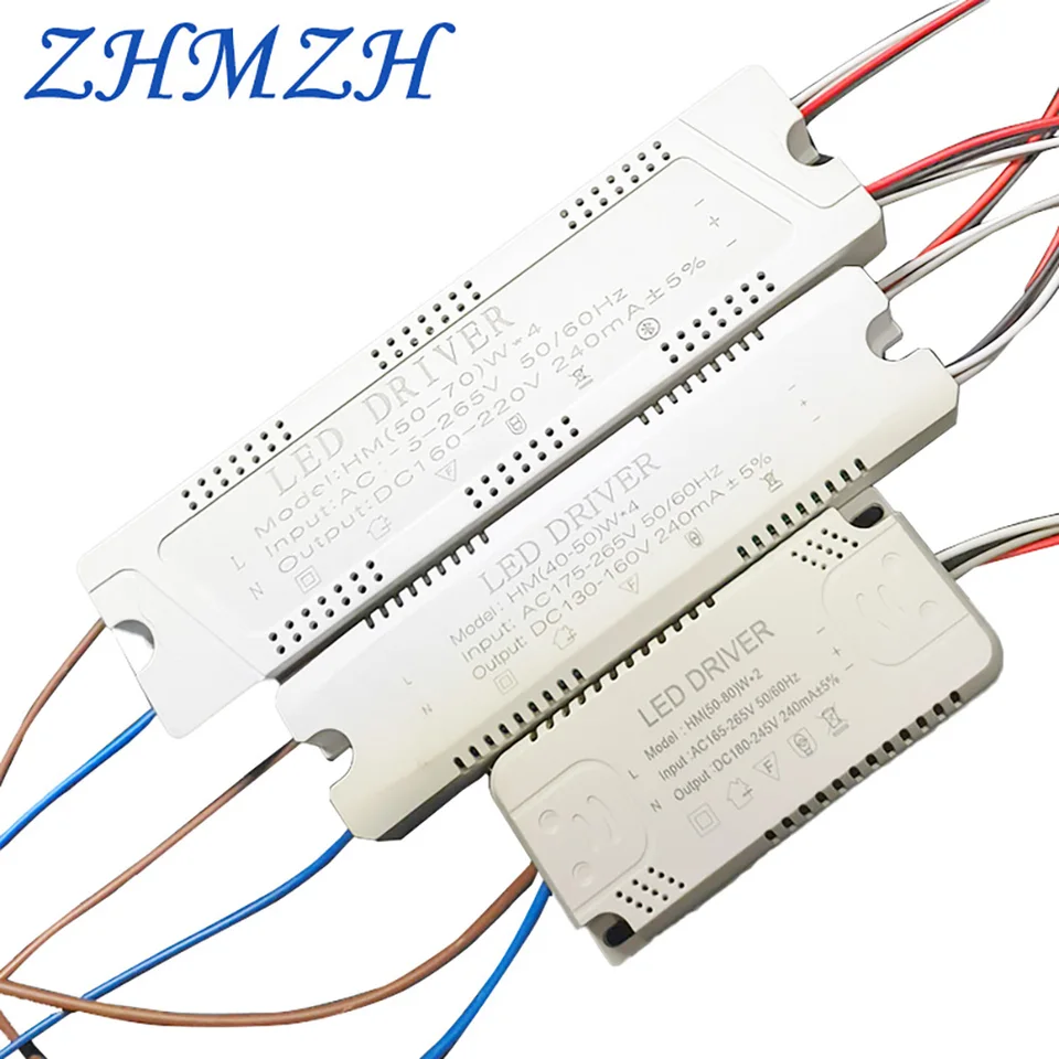 AC220V Konštantný prúd LED ovládač 240MA napájacieho zdroja 50-80W*2 40-50W*4 50-70W*6 50-72W*8 Transformátor osvetlenia pre stropné svetlo
