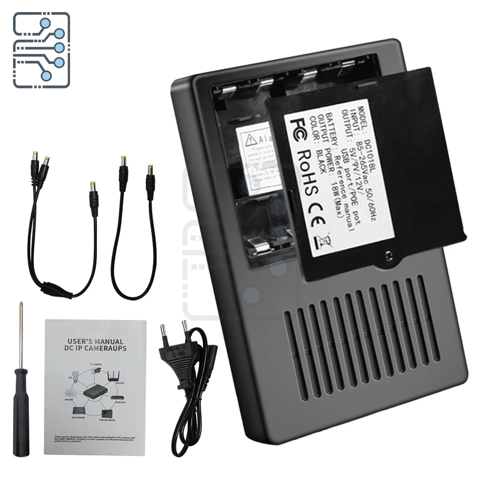 AC85-265V DC 1018L Router 5/9/11/12V Optický monitor CAT Monitor Backup Un Internterrupble DC napájací nabíjačku mobilný telefón bez batérie bez batérie