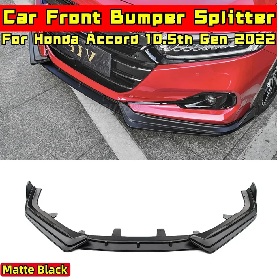 Accord predný nárazník Lip Matte Black Sport Style Bumper Splitter Body Kit pre Honda Accord 10.5th Gen 2022