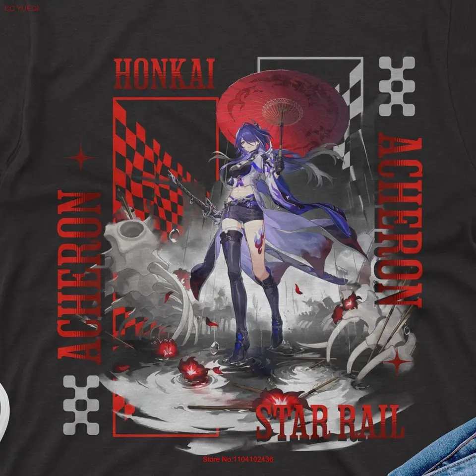 Acheron Honkai Star Rail T tričko prémiové oblečenie s ohromujúcimi dizajnmi ideálnymi pre hráčov anime nadšencov