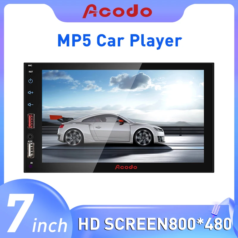 Acodo 7 -palcový mp5 prehrávač Dual USB port kapacitná obrazovka Full Touch HD Multimedia USB Bluetooth TF dotyková obrazovka