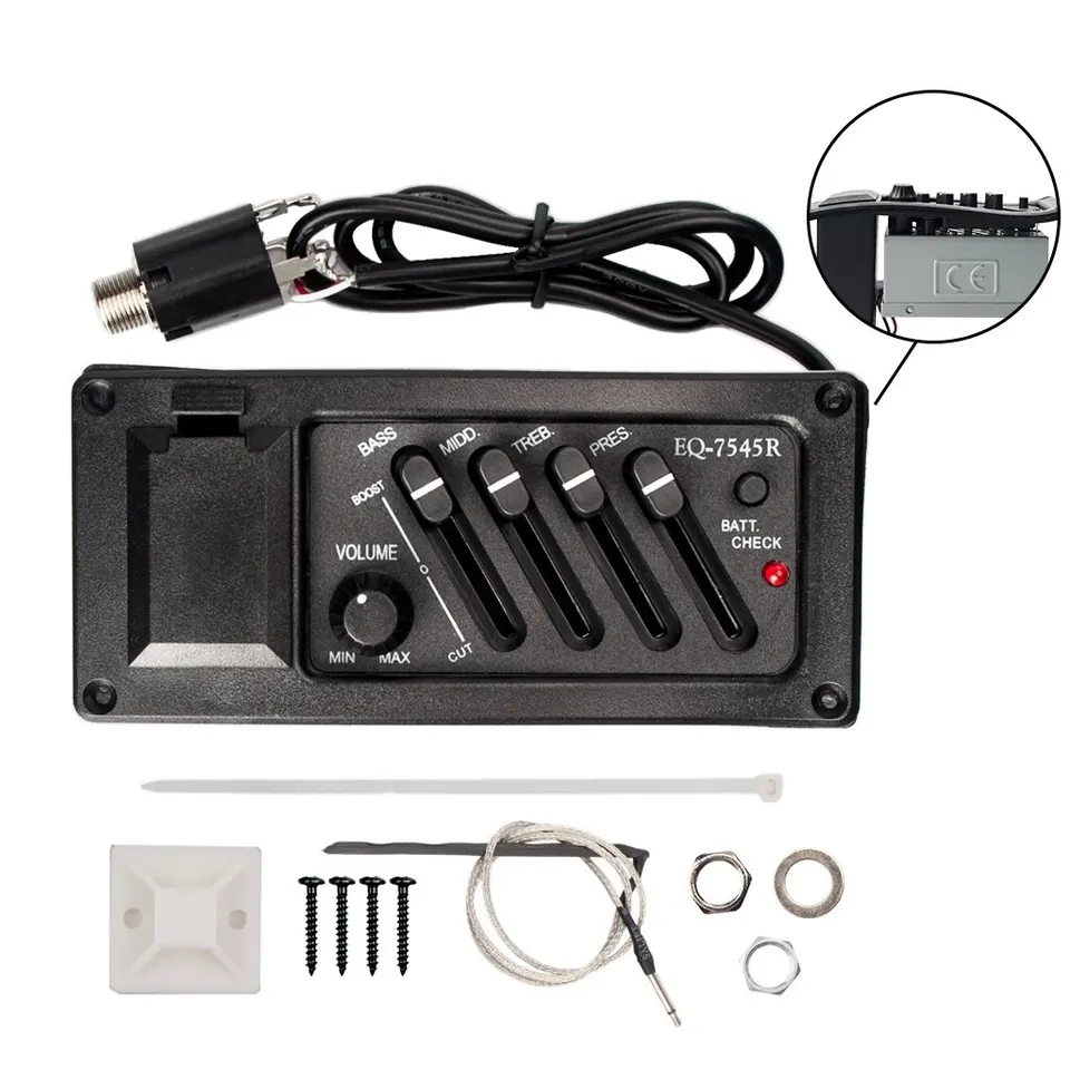 Acoutic Guitar Eq Piezo Pickup / Pre-Amp Akustic Guitar EQ-7545R