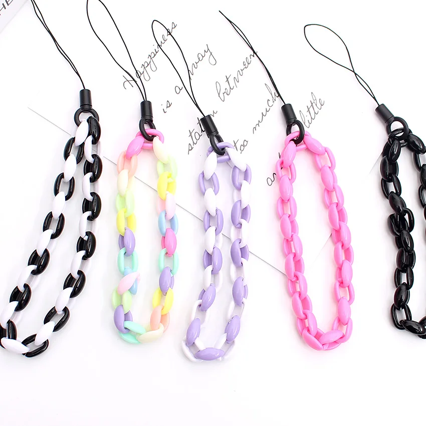 Acryl Phone Charm Anti-Lost Femme Lanyard Retian Lanyard Ženy mobilné telefónne popruhy módne šperky doplnky