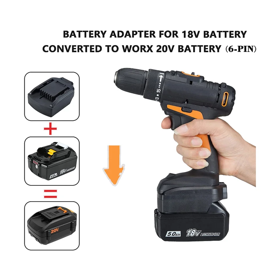 Adaptér A29K-Battery pre konverziu batérií Makita 18V BL Series pre konvertor nástrojov na lítiovú batériu Worx 20V 6pin