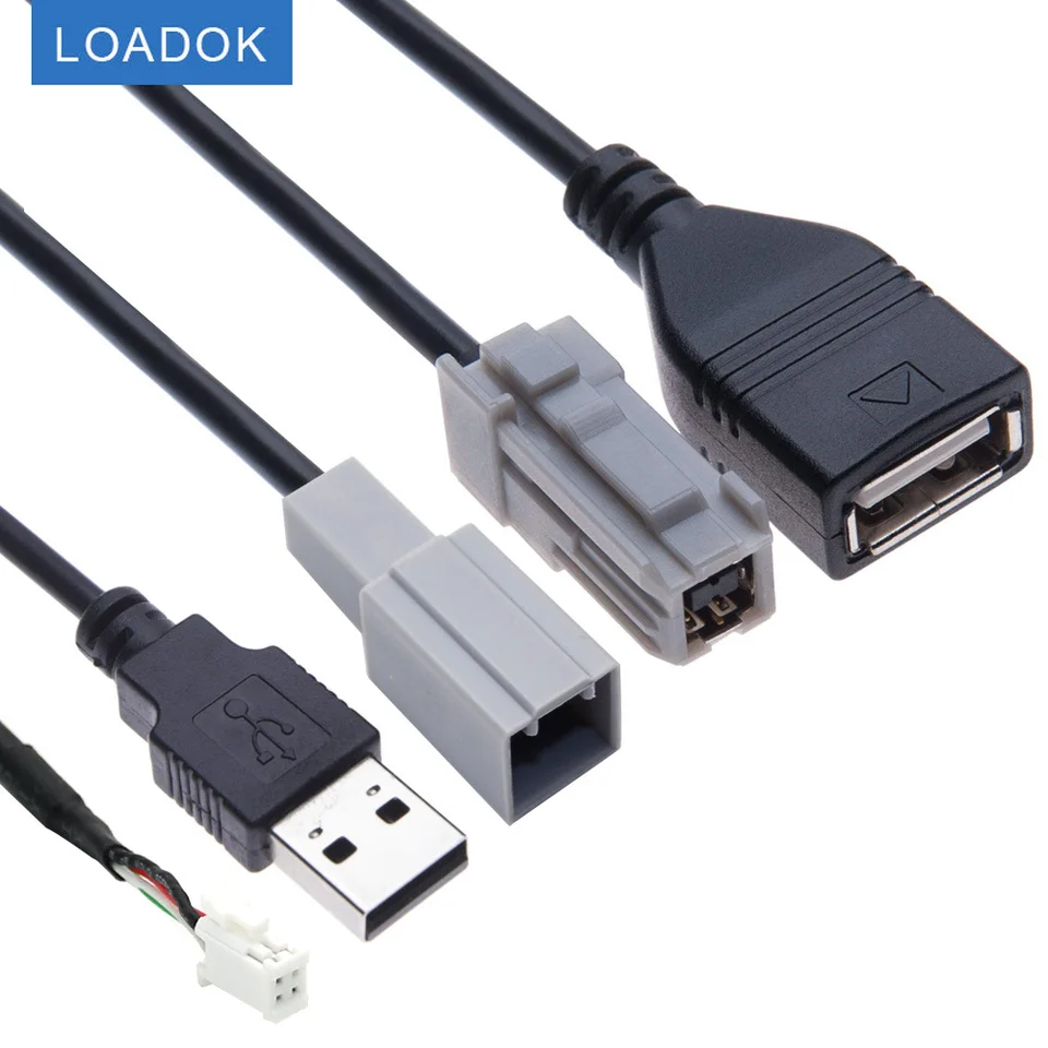 Adaptér AUX AUX AUX Audio Media Adapter USB Adapter 4 PIN Plug Cable pre Subaru pre Honda pre Toyata pre Mazda Radio CD Android Navigation