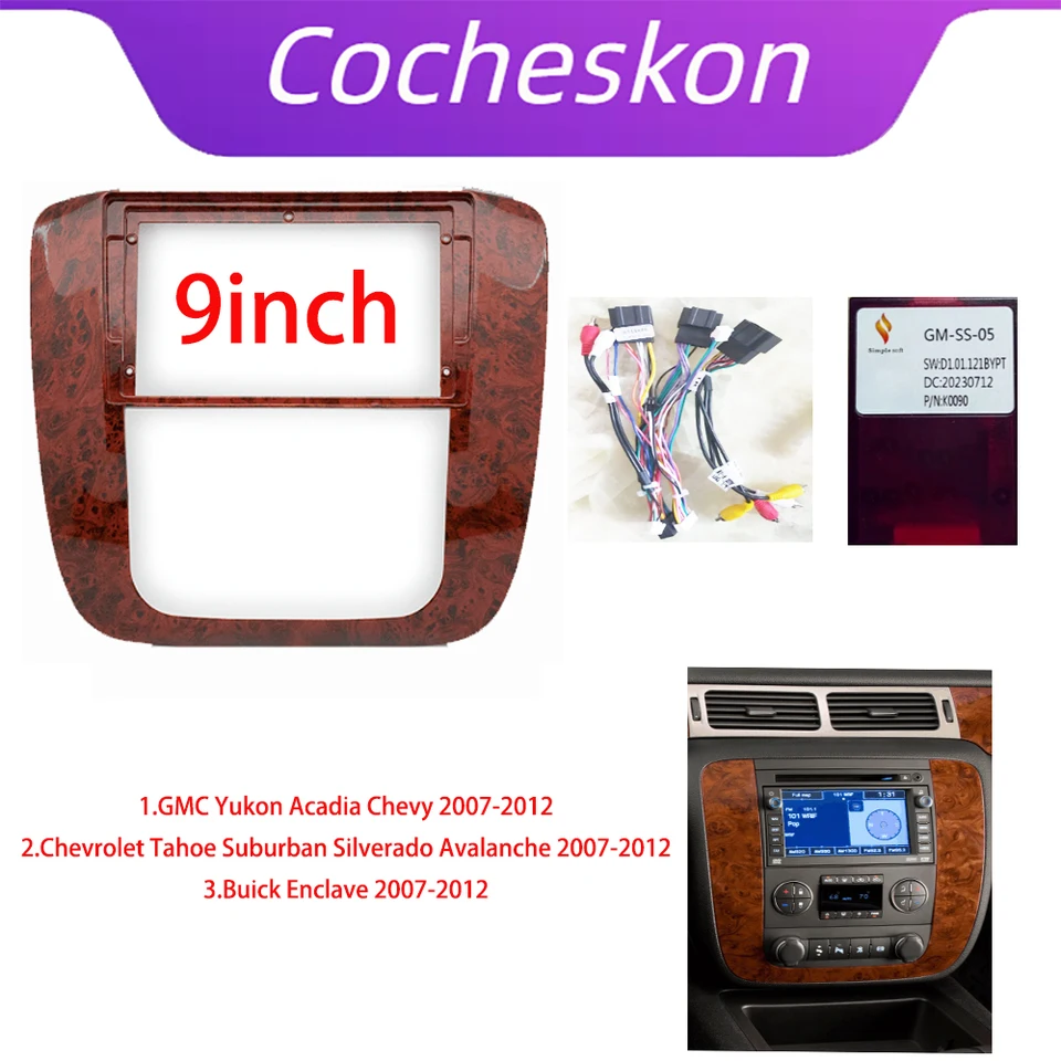 Adaptér Fascia Android Radio Dash Panel Súprava pre GMC Yukon Chevrolet Silverado Tahoe Lavia