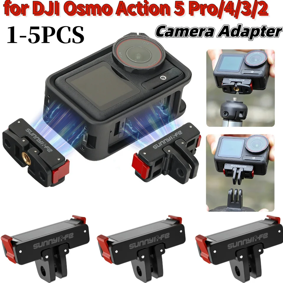 Adaptér magnetického športového fotoaparátu hliníková zliatina rýchle uvoľnenie Dva pazúry pre DJI Osmo Action 5 Pro/4/3/2 Camera