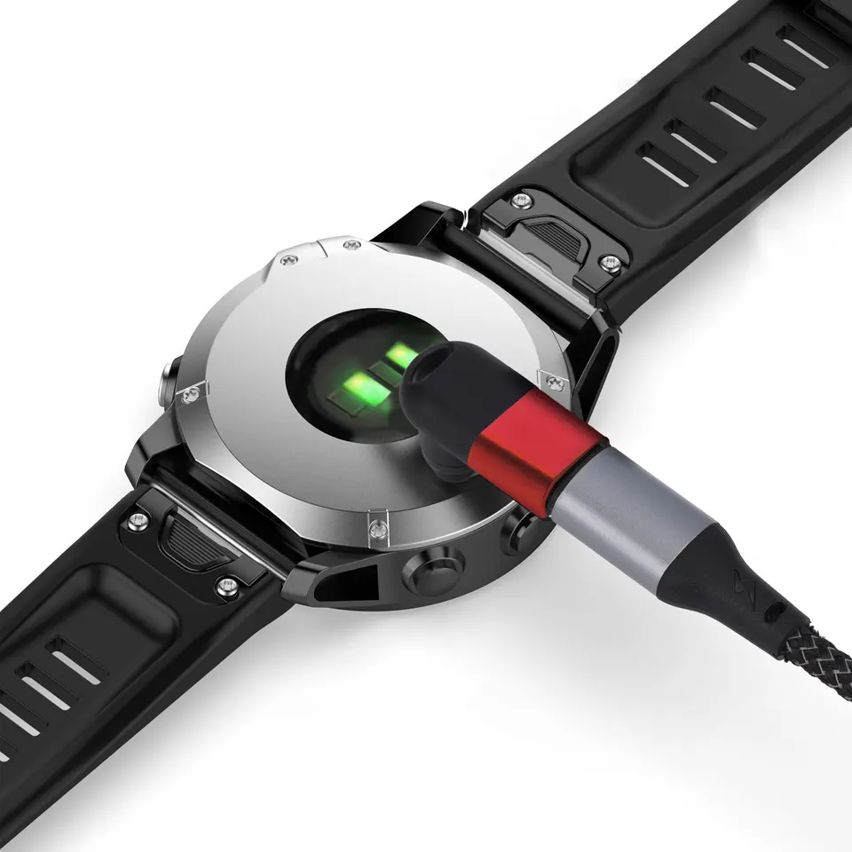 Adaptér na nabíjačku typu C Výmena nabíjačky na nabíjačke Základný adaptér Smart Watch 90 stupňov lakťových príslušenstiev pre Garmin Fenix ​​7/7s/7x/6