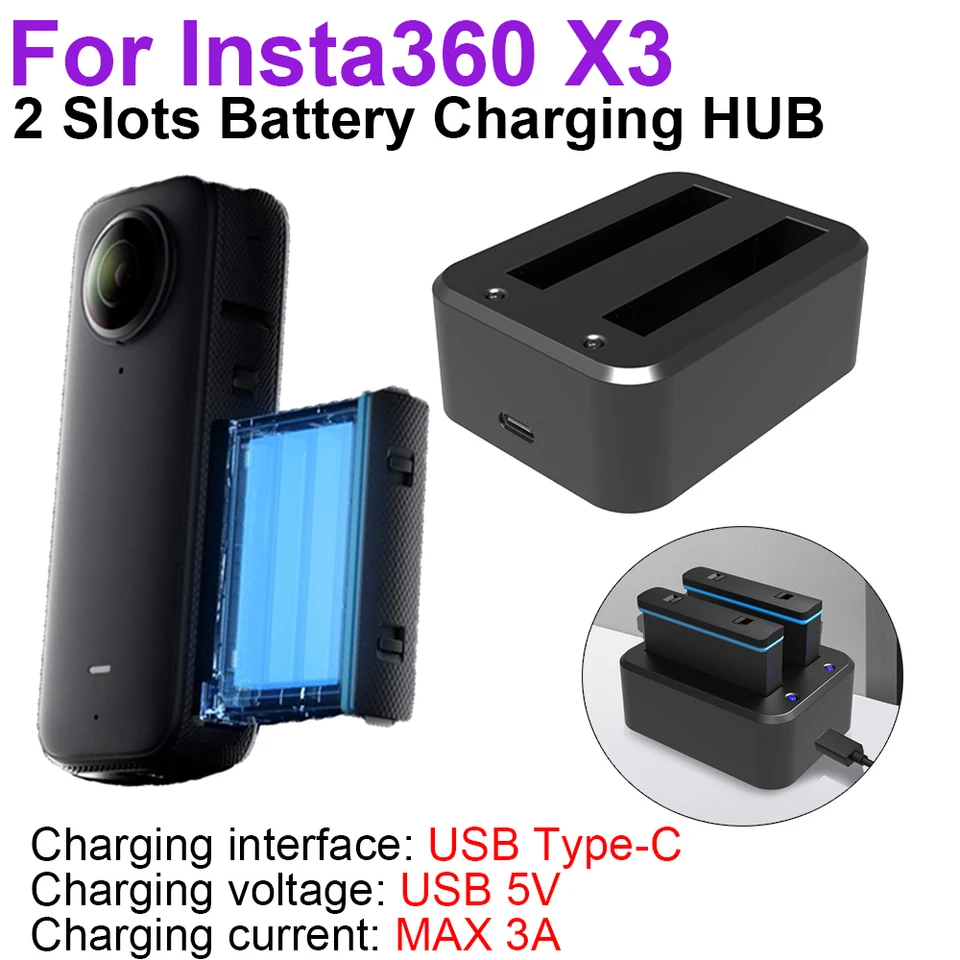 Adaptér nabíjačky batérií pre prenosný nabíjačku nabíjačku typu CAT360 X3 USB TYP-C DOCK