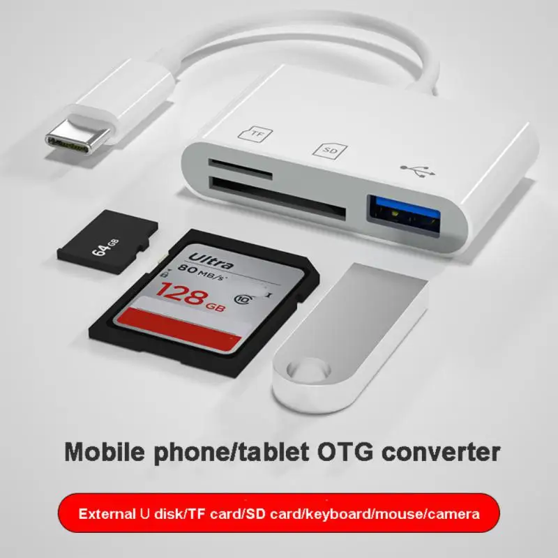 Adaptér typu C TF CF SD Pamäťová čítačka OTG Writer Compact Flash USB-C pre iPad pre MacBook USB Typ C Cardreader