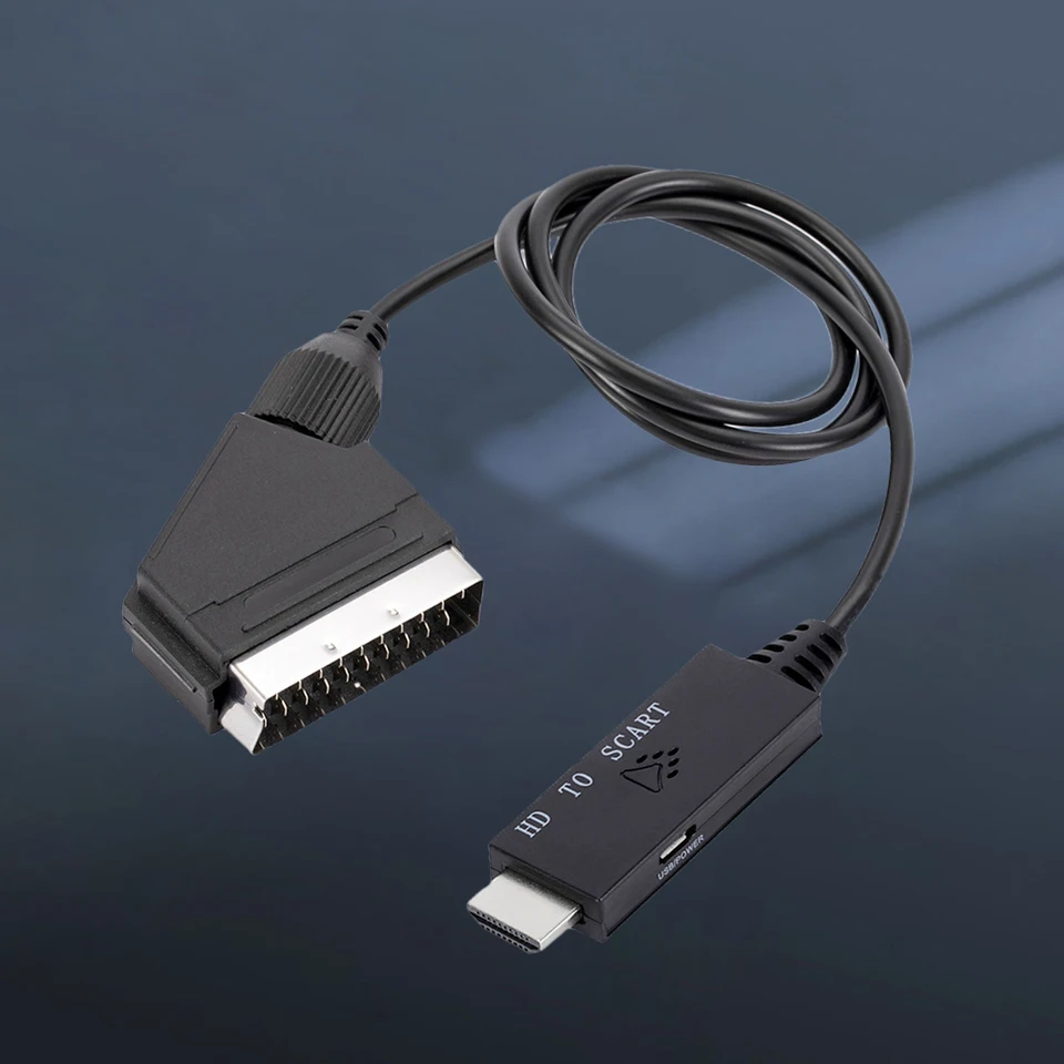 Adaptér zvukového video kábla Nízka spotreba energie HDMI kompatibilná pre adaptér prevodníka SCART s napájacím káblom USB