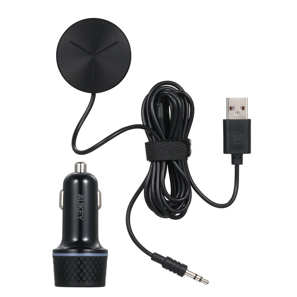 Aday Bluetooth 5.1 Adaptér automobilov Duálne mikrofónné zrušenie hluku vysielača ručne bezdrôtového prijímača auta Audio stereofónne súpravy