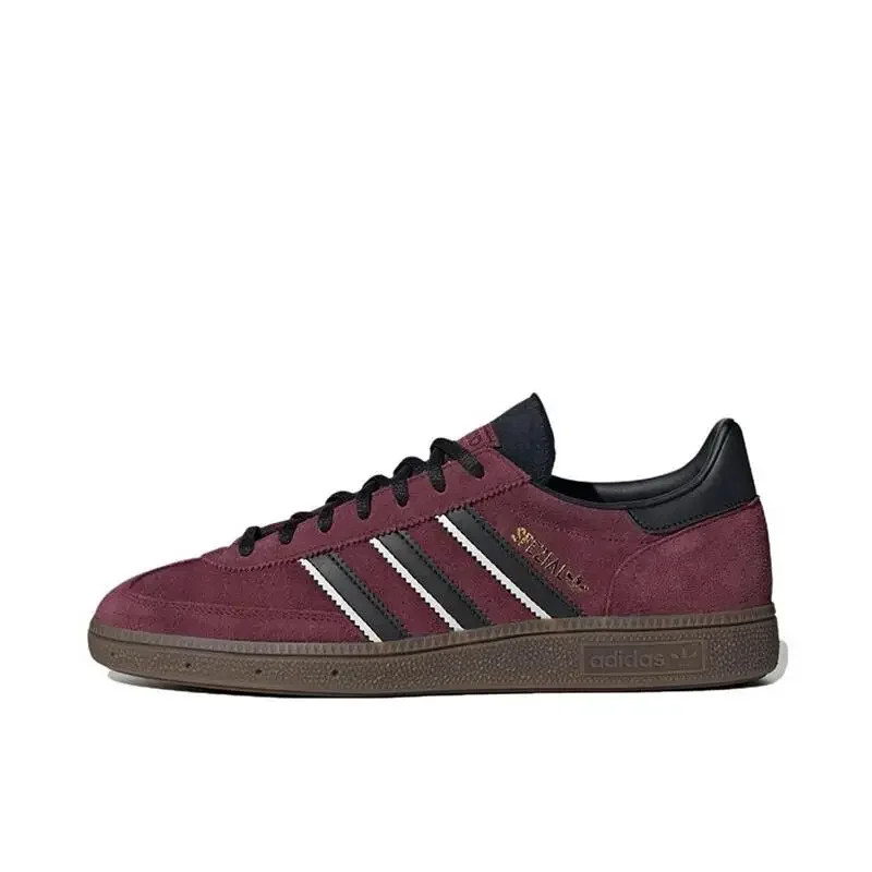 Adidas Handball Spezial Pánske a dámske skateboardingové topánky retro pohodlie ľahké protišmykové opotrebenie odolné voči červenej/čiernej/hnedej
