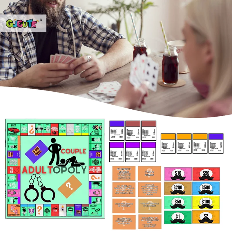 AdultOpoly stolové hry páry dospelých Dátum nočná hra Zábava Interaktívna vzťahová karta konverzácie Karty pre páry
