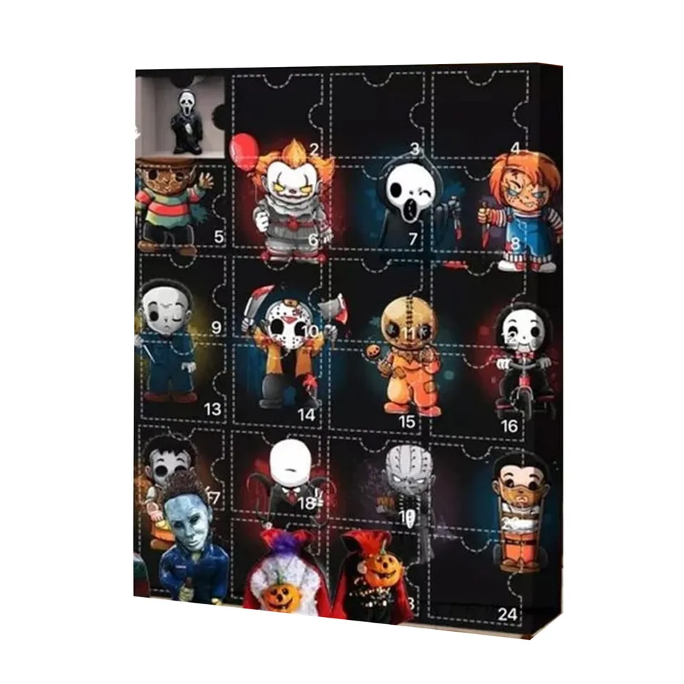 Adventný kalendár Halloween Doll Advent Calendar obsahuje 24 darčekov Halloween Horor Figures Advent Calendar Halloween Countdown Kalendár