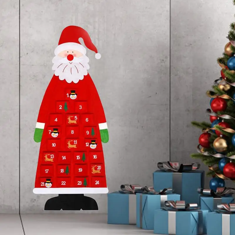 Adventný kalendár vianočného stromu Faktle kalendár odpočítavania Santa Claus s 24 vreckami vianočné večierky uprednostňujú domácu stenu