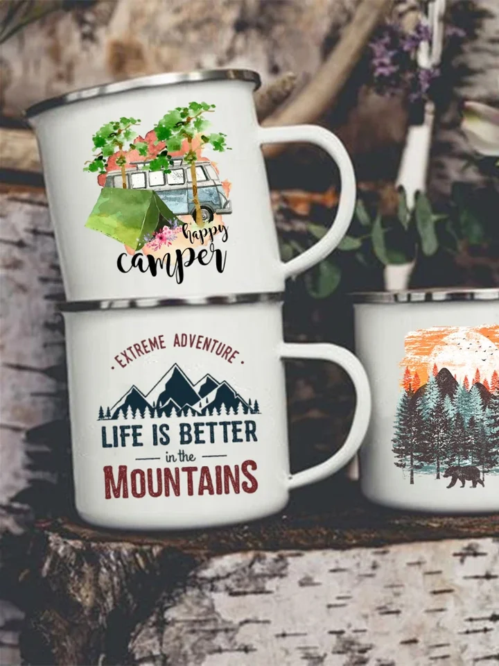 Adventure Forest Mountain Print Smalt Creative Coffee Water