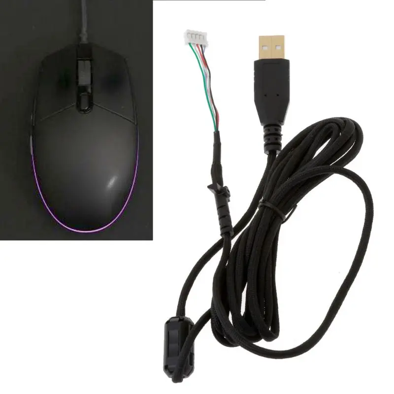 Adwe odolné nylonové pletené linky USB Mouse Cable Drôte