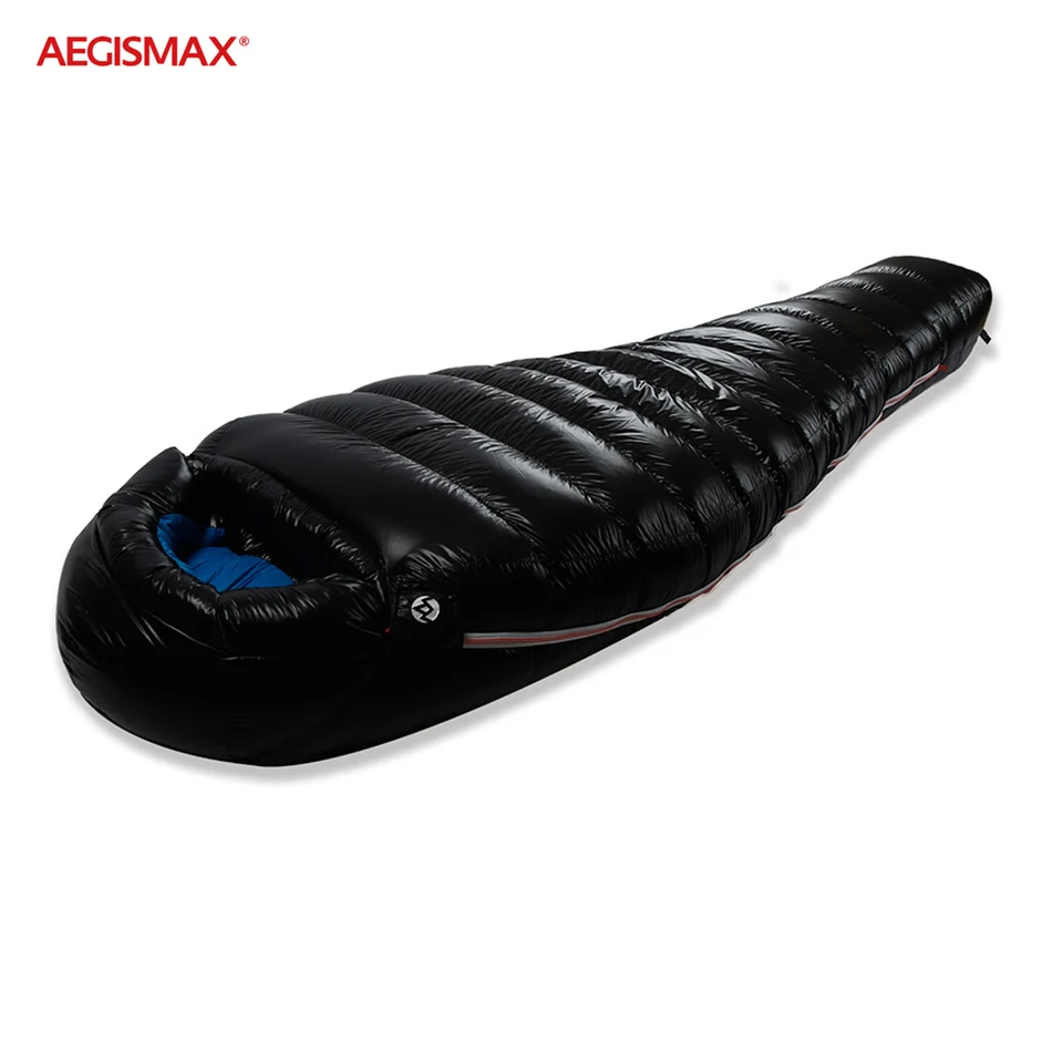 Aegismax G vonkajší kemping zimný spacák -22 ℉ ~ -10 ℉ Teplá 95% husa dole FP80015D Nylon vodotesný ultraleghtkant spacáčko