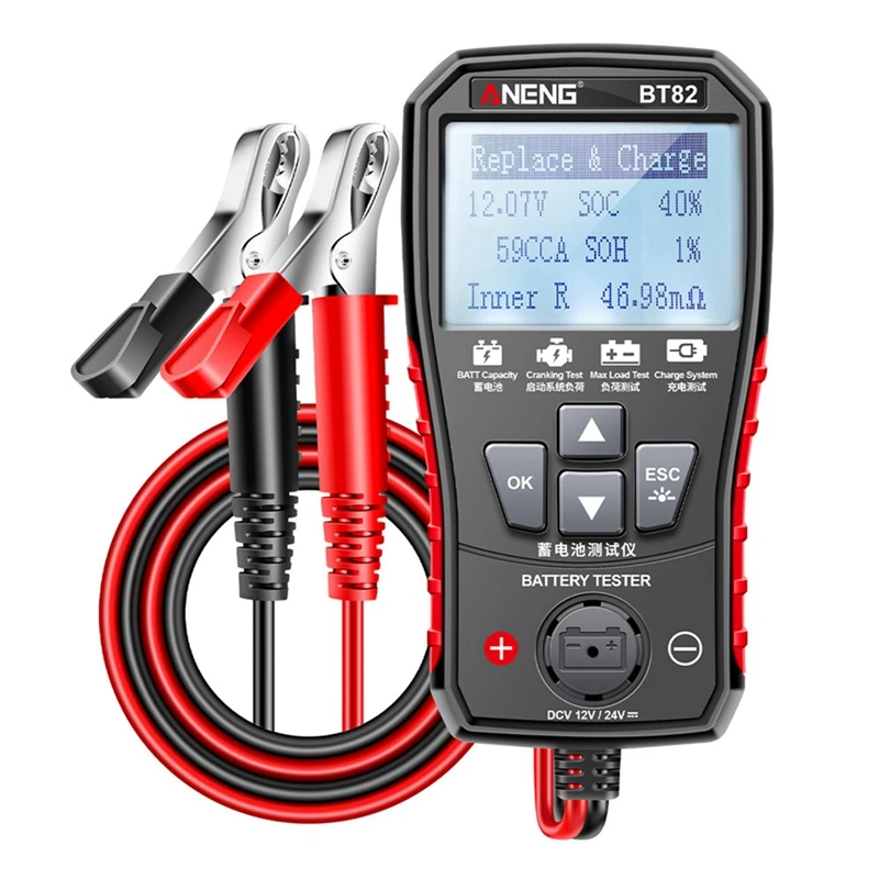 Aeng 1 kus BT82 prenosný obvodný testovací analyzátor detektor batérie automatické motocykle Testovanie batérie