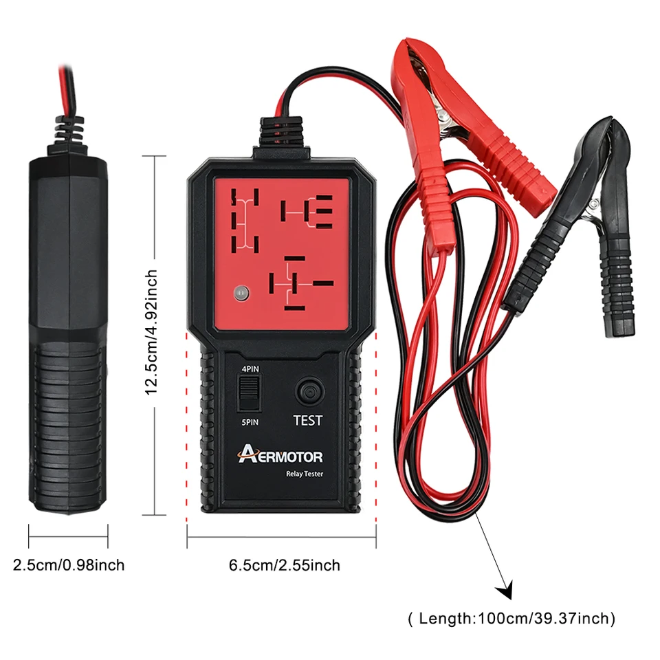 Aermotor 12V Tester Tester Tester Electronic Automotive Relay Detector Auto Automatické analyzátor Analyzátor Diagnostický nástroj