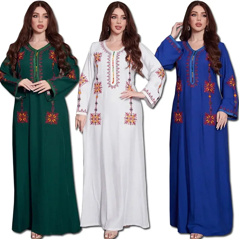 Africká dashiki bavlna Tradičné šaty Abaya pre dámske plus kaftan voľný pre dámsky kaftanský krátky rukáv Cover Up