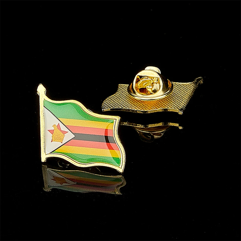 Africká krajina Zimbabwe mávajúca národná vlajka klopa Pins patriotická taška/oblečenie brošňou dekor
