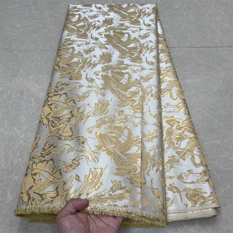 Africká nigérijská čipkovaná látka, vyšívacie šaty Guipure Guipure, šaty Brocade Jacquard Svadba ， 5yard, vysoká kvalita, 2025