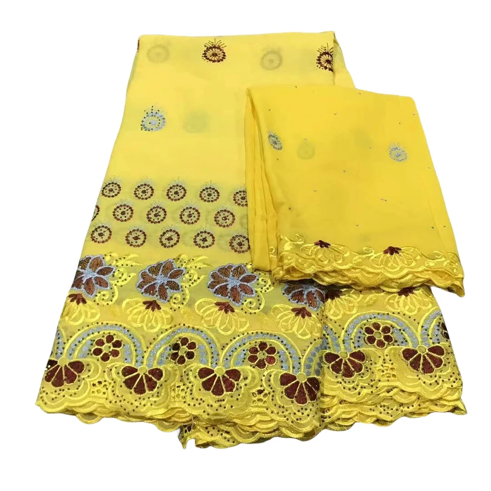 Africká vyšívacia čipka Lace Lace s kameňmi Švajčiarska voliá vo Švajčiarsku 7 metrov