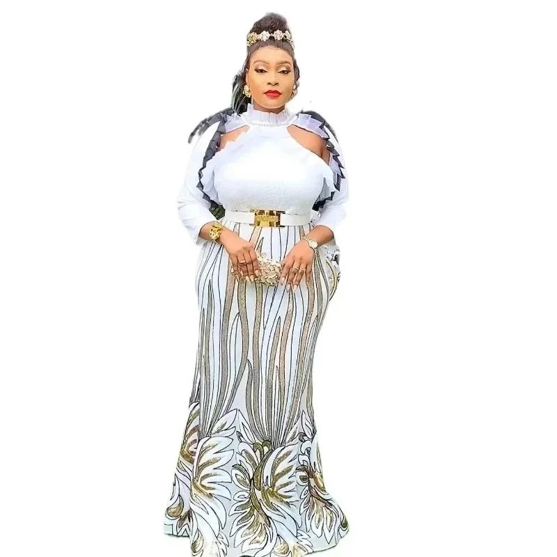 Africké večerné šaty pre ženy luxusné šaty Elegantné svadobné večere pre Turecko dlhé šaty plus veľkosť ankara dámske oblečenie