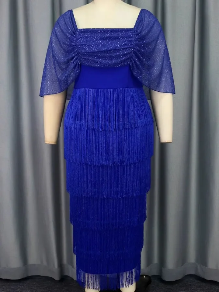 Africké šaty na strapce pre ženy Elegantný polyester 2025 Nový moslimský módny abayas dashiki rúž kaftan maxi šaty turecká Afrika