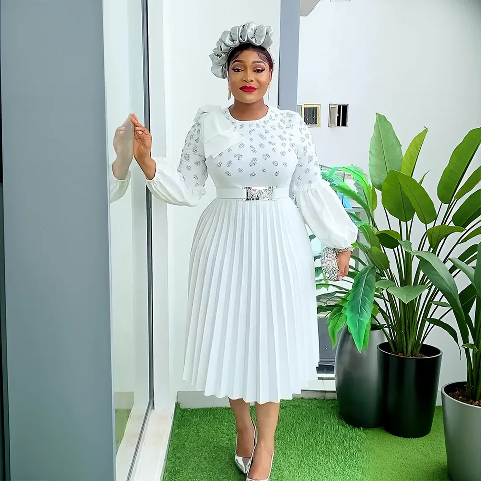 Africké šaty pre ženy 2024 Elegantné odevy Afriky plus veľkosti svadobné šaty Dashiki Ankara Office Lady Outfit Rupe