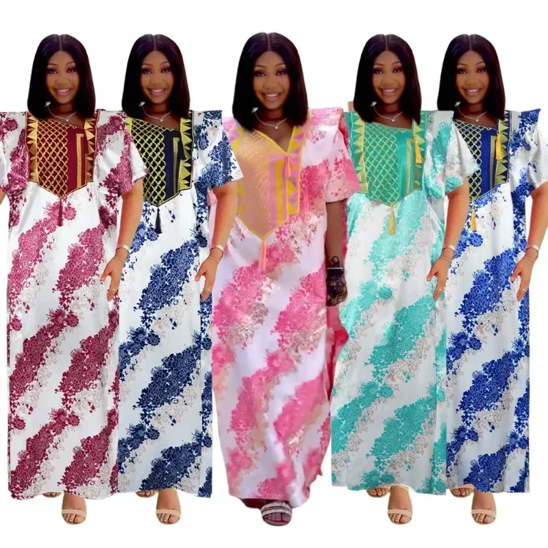 Africké šaty pre ženy Dubaj Luxus 2025 Moslimské módne šaty Caftan Večerné párty šaty Boubou rúcho africké oblečenie