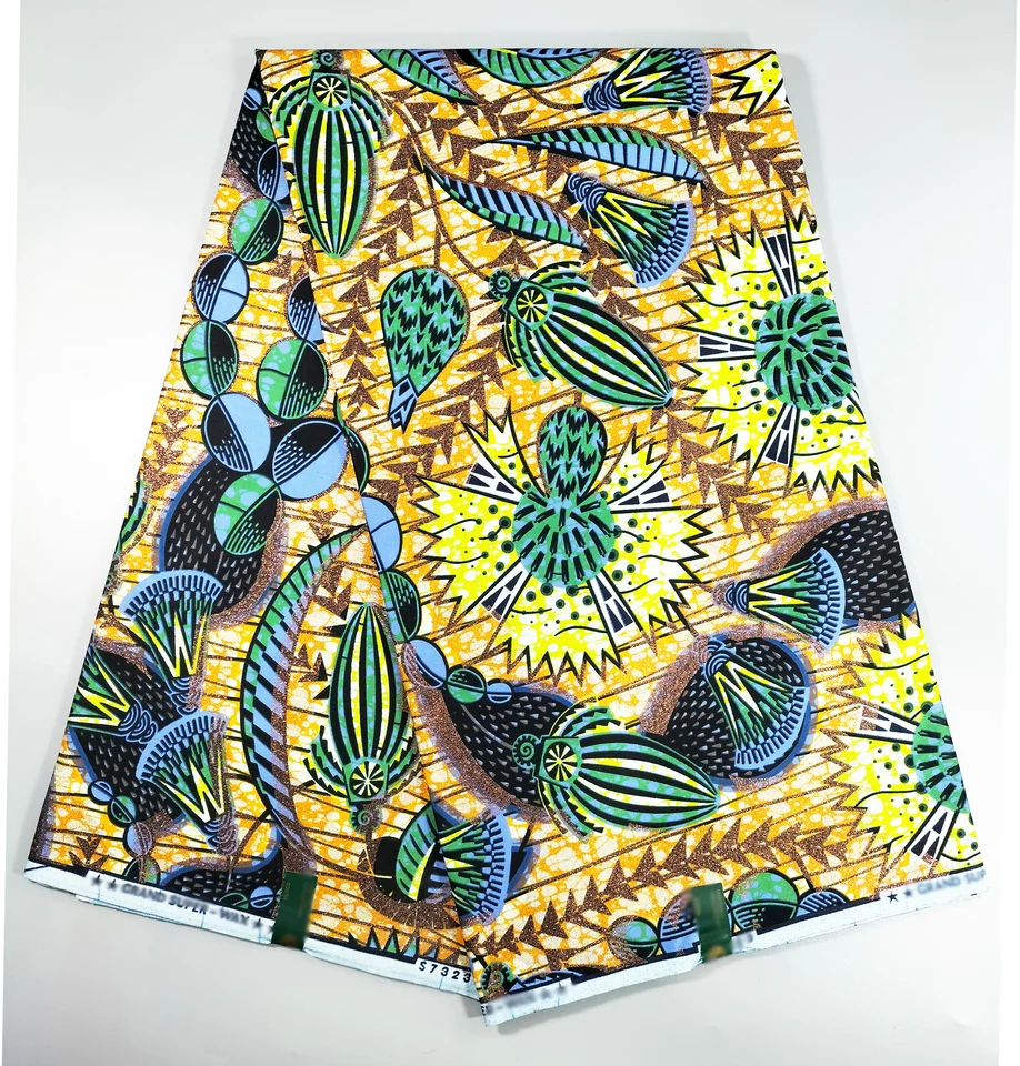 Africký Grand vosk látka Ankara vosk textílie tkaniny tkanina Hollandais Shine Print Wax Pagne Africa šaty pre ženy 100% bavlna