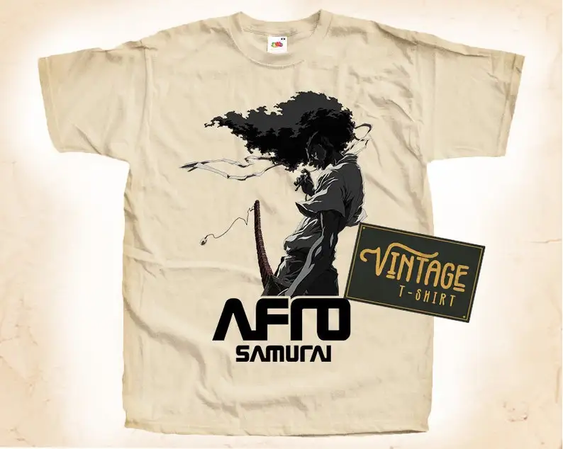 Afro Samurai V1 T tričko Tee Natural Vintage 100% Cotton Movie Plagát Všetky veľkosti