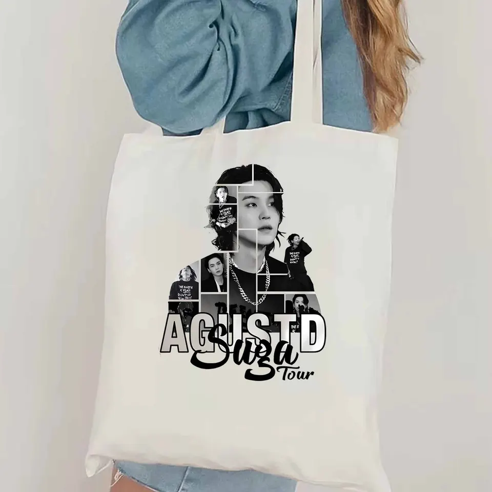 Agust d Day Movie Tote Bag Suga Agust D Tour Fashion rameno taška Min Yoongi Tote Bag Agust D Canvas Bag Dámska Kpop tote taška