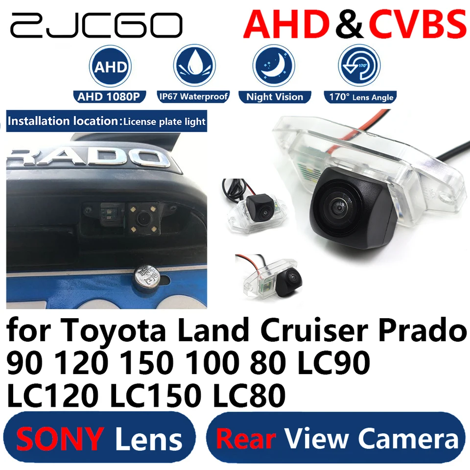 AHD 1080P Parkovacie zálohovanie zálohovanie reverzného reverzného zobrazenia Camera pre toyota Land Cruiser Prado 90 120 150 100 80 LC90 LC120 LC150