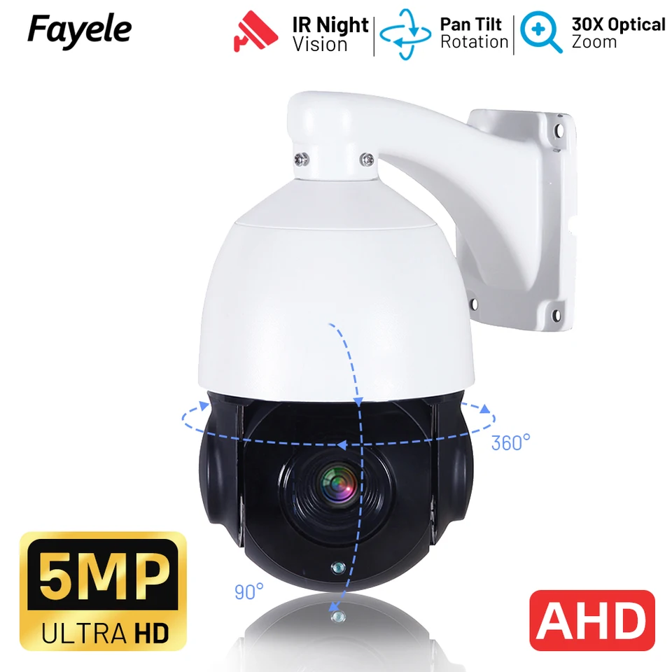 AHD 1080p PTZ fotoaparát 30x priblíženie HD Analóg 5MP CVI TVI 4in1 Outdoor Video Sledovanie IR Speed ​​Dome Street Camera Camera 2MP Automatické zaostrenie