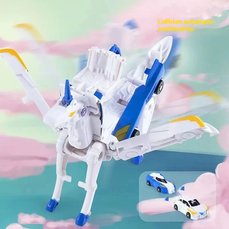 Ahoj Carbot Unicorn Series Transformation Action Obrázok Robot Models 2 v 1 Jedno krokový model zdeformovaný model automobilov pre deti hračky