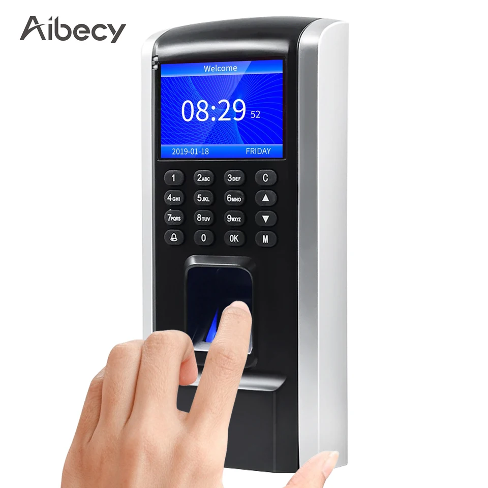 Aibecy odtlačky prstov prístup k riadeniu času dochádzky do dochádzky biometrický časový čas Zamestnanec kontrola zapisovača odtlačok prsta/hesla