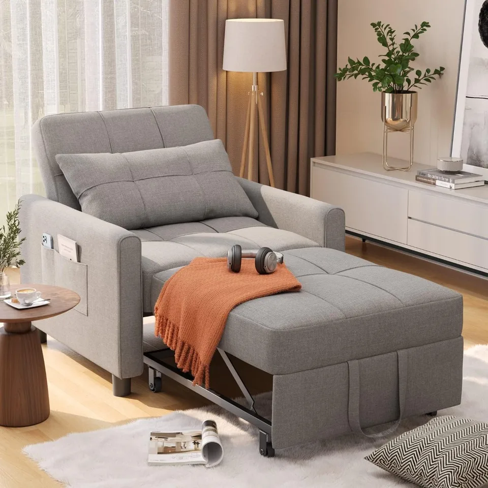 Aiho kabriolet Sleeper Stoličky, posteľ s jednou pohovkou s jednou pohovkou, nastaviteľná pohovka s vankúšom a vreckom, vytiahnite spánok