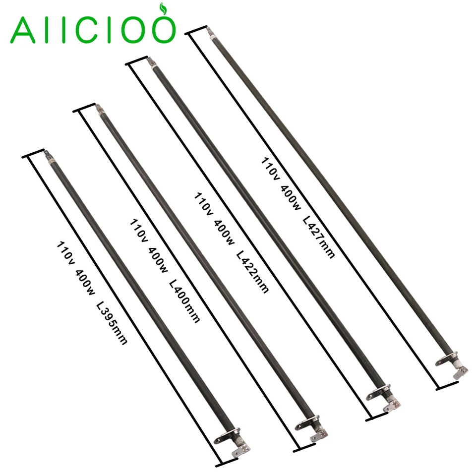 AIICIOO 110V Elektrické trubicové vykurovacie prvky SUS304 Rovný ohrievač štýlu 400 W sauna vykurovací prvok s okrúhlym kovovým plechom